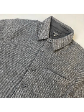 Banana Republic Shirt Jacket Gray Mens Small Heritage Elevated Casual Lined Mint